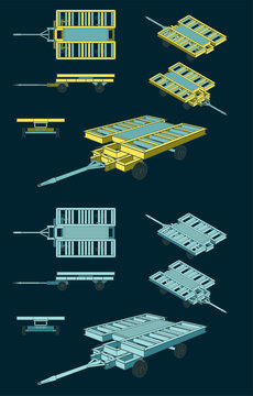 Airport Transport Container Dolly mini Set
