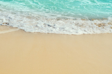 Fototapeta na wymiar Sea and sand, beautiful beach, daylight, holiday summer concept