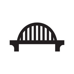 The bridge icon is black on a white isolated background. Vector image