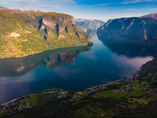 Fjord landscape Aurlandsfjord in Norway