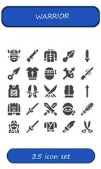 Modern Simple Set of warrior Vector filled Icons