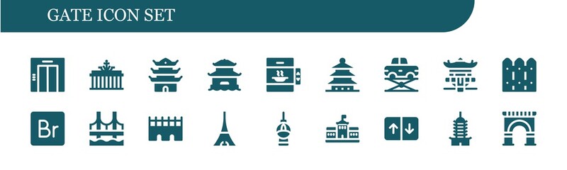 Modern Simple Set of gate Vector filled Icons