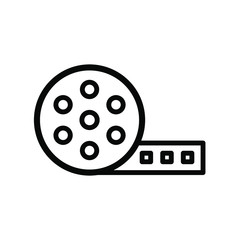 Movie roll icon in line style