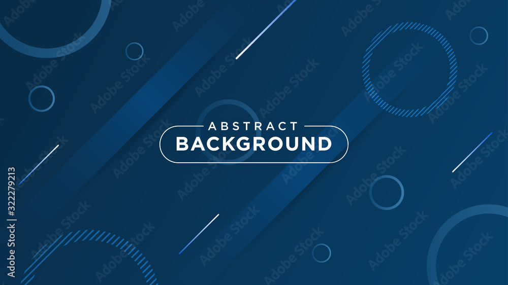 Poster abstract background. blue gradient with dynamic line shapes and circles composition. eps 10 vector i
