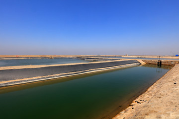 aquaculture pond is on a farm, Luannan County, Hebei Province, China