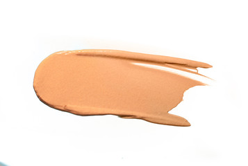 Make up foundation brush strokes white isolated background