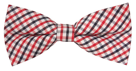 Lovely plaid bow tie isolated on white background