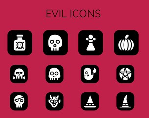 Modern Simple Set of evil Vector filled Icons