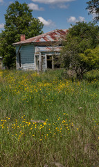 Fototapeta na wymiar Abandoned farm. Mangaweka Historic town. Abandoned town. New Zealand. Western style town. 