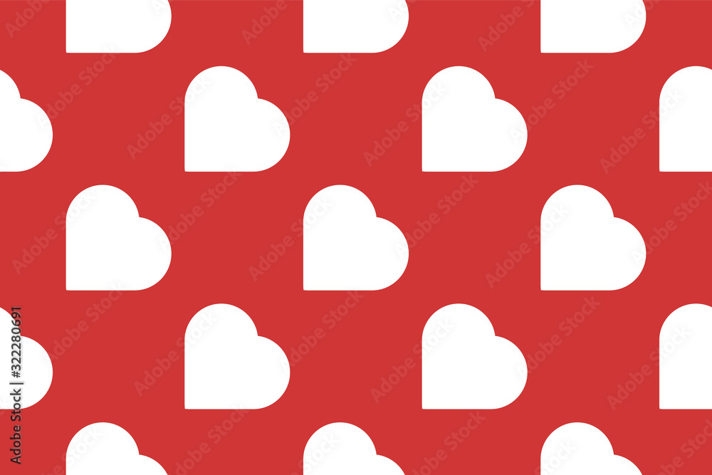 Poster seamless vector pattern. background texture in geometric ornamental style. red hearts.