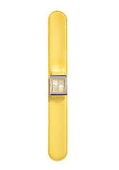 wrist watch yellow for women flat isolated on white background