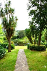 Obraz premium path in the garden way to the lake