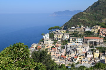 BEAUTIFUL VIEW CINQUE TERRE COAST MANAROLA RIOMAGGIORE ITALY EUROPE