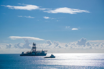 offshore oil drilling ship in the sea 