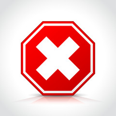 Vector illustration of cancel icon red symbol