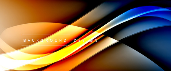 Dynamic trendy fluid color gradient abstract background with flowing wave lines. Vector Illustration