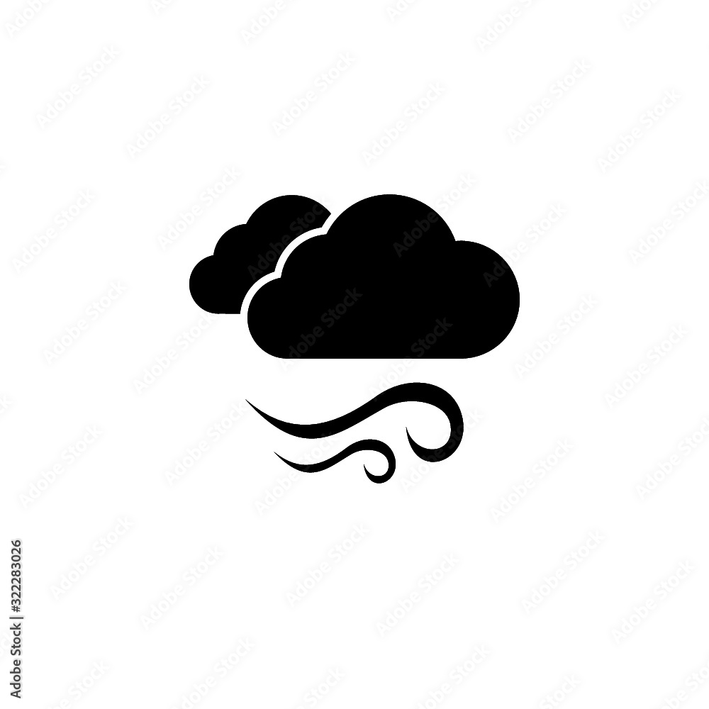 Poster wind cloud icon for web design isolated on white background