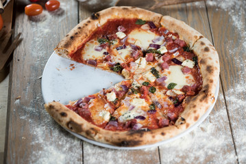 Traditional Neapolitan Pizza. Food Concept