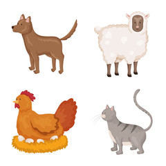 Vector illustration of farm and food logo. Collection of farm and countryside vector icon for stock.