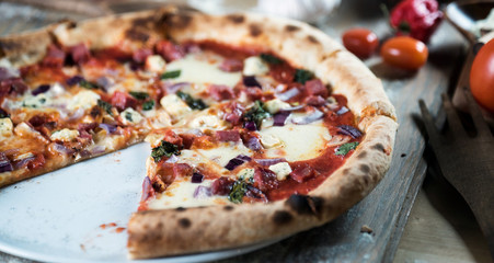 Traditional Neapolitan Pizza. Food Concept