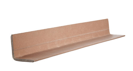 Industrial protection cardboard corner for protecting items during transport. View of the inside of...
