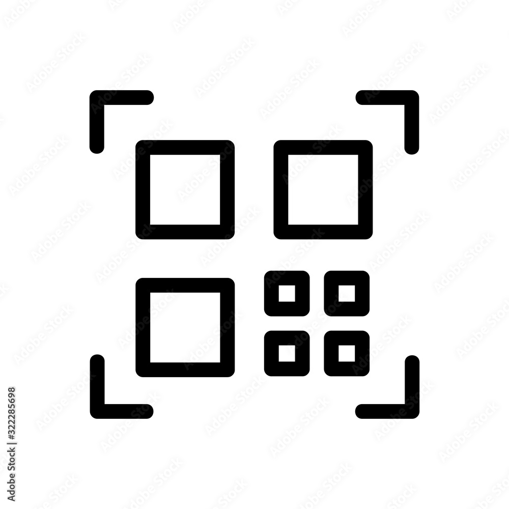 Poster the bar code is an icon vector. thin line sign. isolated contour symbol illustration
