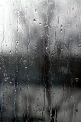 for the background, streams of raindrops on the window pane