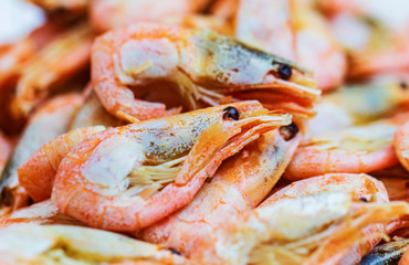 Cooked delicious prawns