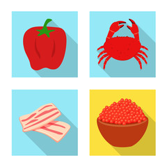 Isolated object of taste and product sign. Set of taste and cooking stock symbol for web.