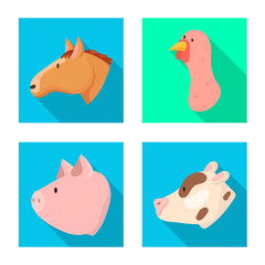 Vector design of agriculture and breeding sign. Set of agriculture and organic stock vector illustration.