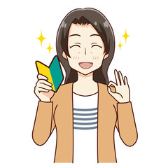 初心者マーク　女性　OK 