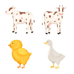 Isolated object of farm and food icon. Set of farm and countryside vector icon for stock.