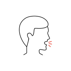 Cough icon vector outline style