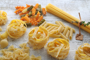 色々な種類のパスタ