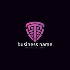 Shield Logo letter T Monogram
