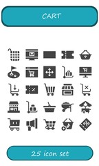 Modern Simple Set of cart Vector filled Icons