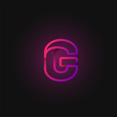 Obraz premium Pink folded line character from a fontset, vector illustration