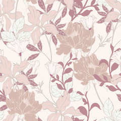 Beautiful seamless floral pattern background.