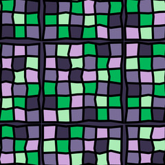 Stained glass. Abstract vintage with colored elements. Seamless background. Vector illustration for web design or print.