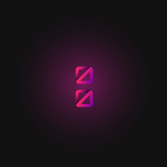 Pink folded line character from a fontset, vector illustration