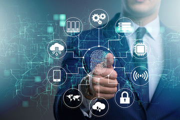 Biometrics security access concept with fingerprint