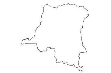 Democratic republic of the congo map lines 