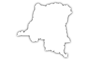 map of Democratic republic of the congo map lines 