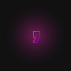 Pink folded line character from a fontset, vector illustration