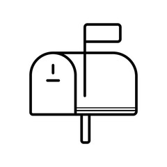 Mail box outline icon vector