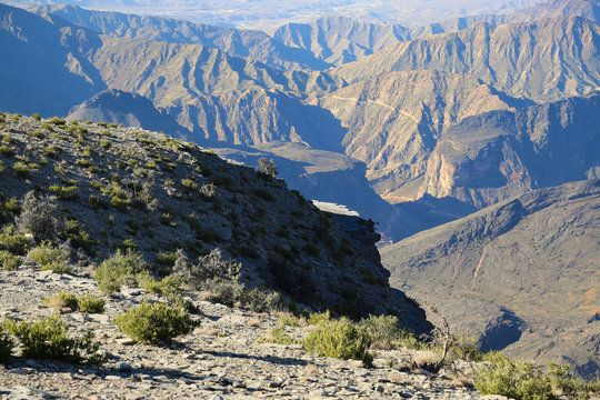Landscape of the beautiful Wadi Ghul in Oman