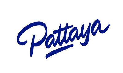 Pattaya Thailand vector lettering. Pattaya city hand drawn typography. Vintage calligraphy design