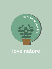 Logo Nature conservation to prevent global warming.