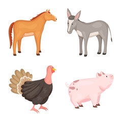 Isolated object of farm and food symbol. Collection of farm and countryside stock symbol for web.