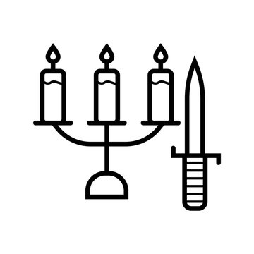 candle knife icon vector illustration